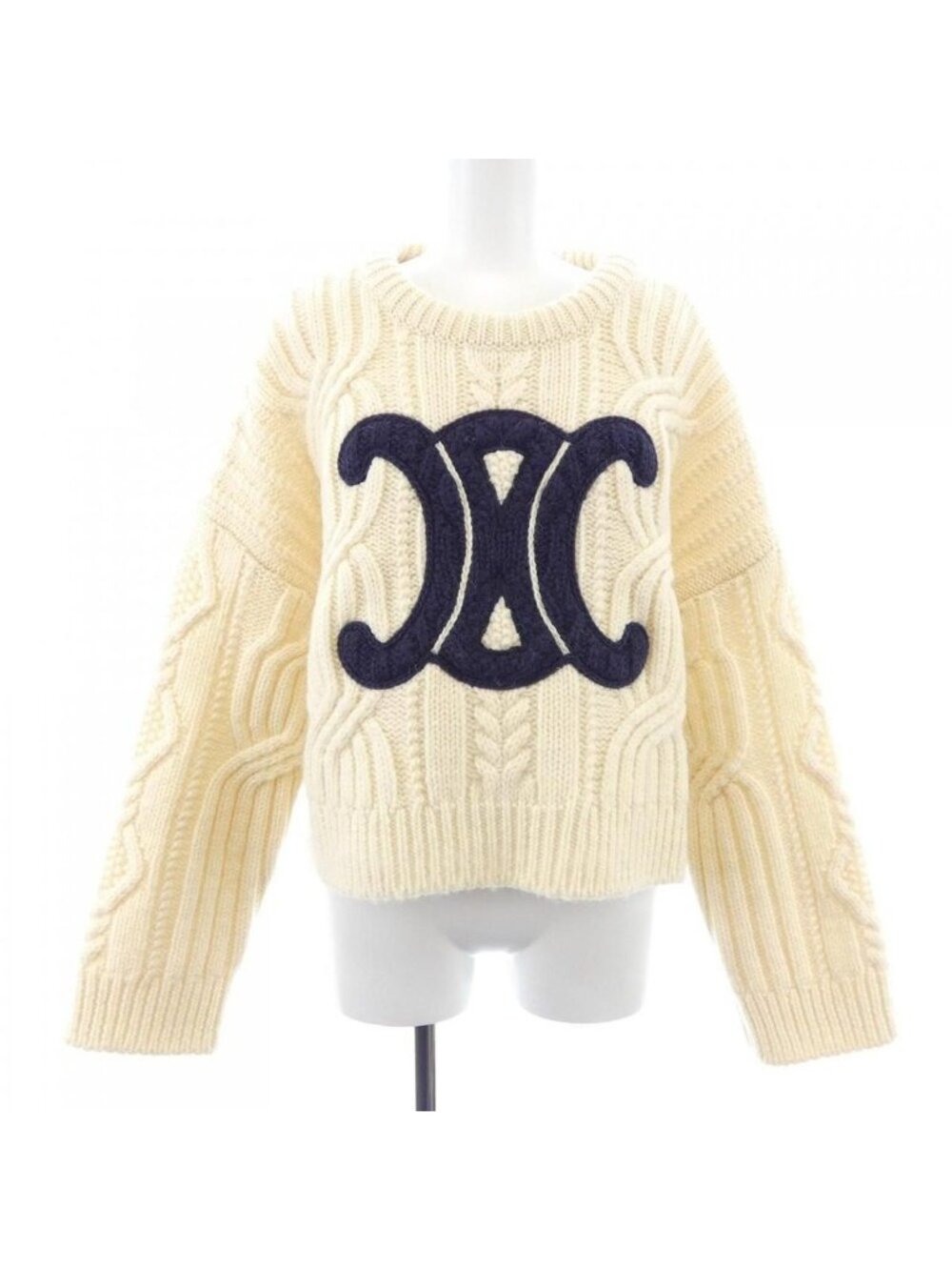 Celine Triomphe Knit Top Beige